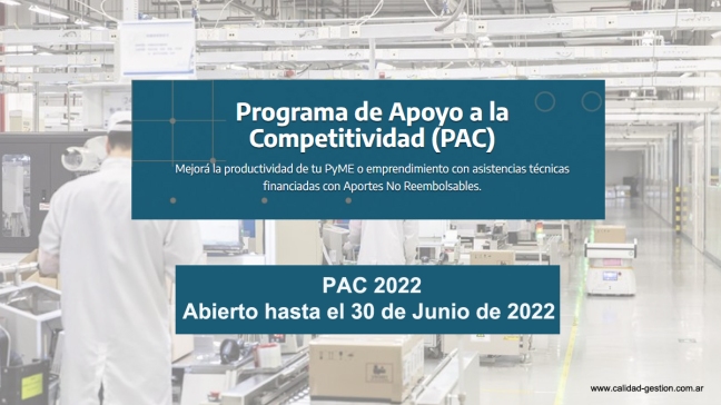 PAC 2022 - Programa de apoyo a la competitividad - Ministerio de desarrollo productivo Argentina 2022